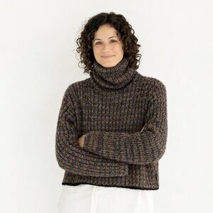 IPSO TRICOT | Vintage Eyelash Cozy Multicolor Turtleneck Boxy Sweater